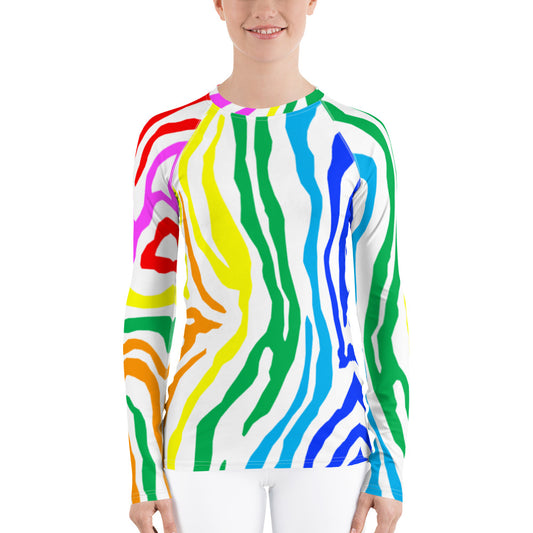 Zebra Stripes (Women's Rash Guard)